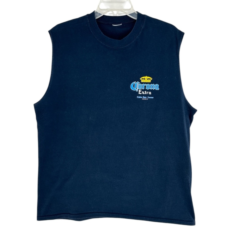 Corona Extra Graphic T-Shirt Love a Tight Squeeze Cabo Navy Blue Sleeveless XL